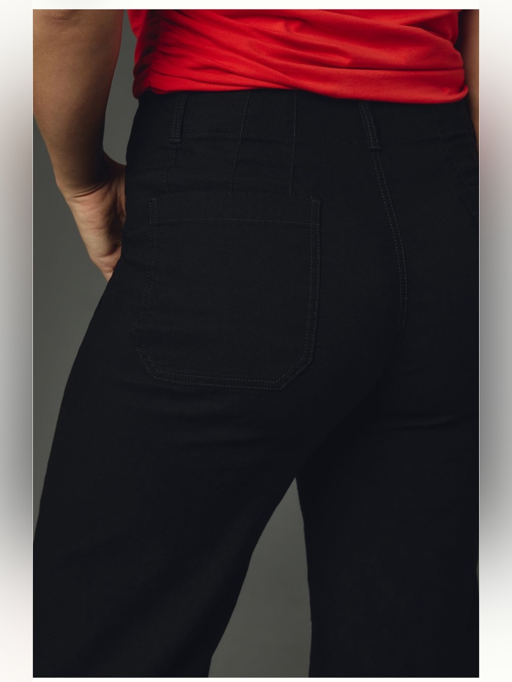Anthropologie’s Maeve Colette Cropped Wide-Leg High-Rise Pants in Black - Picture 7 of 15